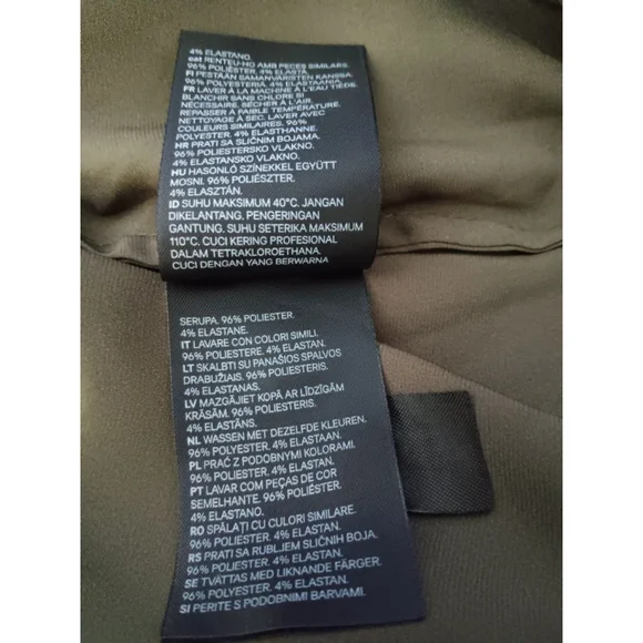 H&M Silky Feel Olive Green Button Front Blouse with Button Cuffs in Olive Green - Picture 7 of 7